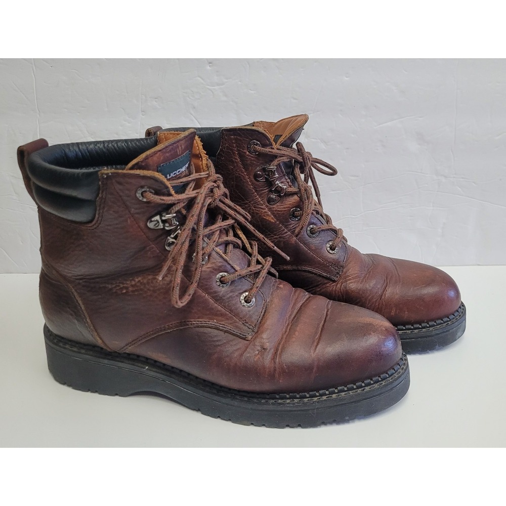 LUCCHESE SPORT Brown Leather lace-up work boots men's Size 10 D  stock # s0018‎
